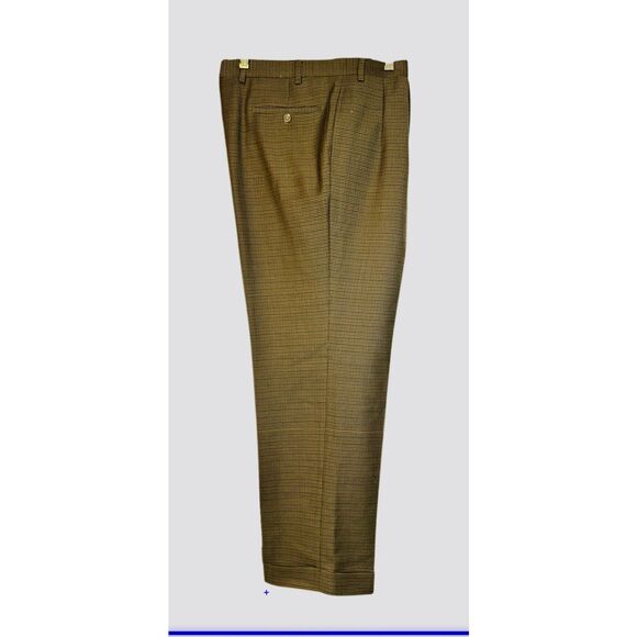 Lauren Ralph Lauren Men’s Pleated Cuffed Dress Pants Sz. 36X30 Small Plaid - Picture 4 of 9